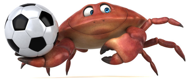 有趣的螃蟹- 3D插图图片下载