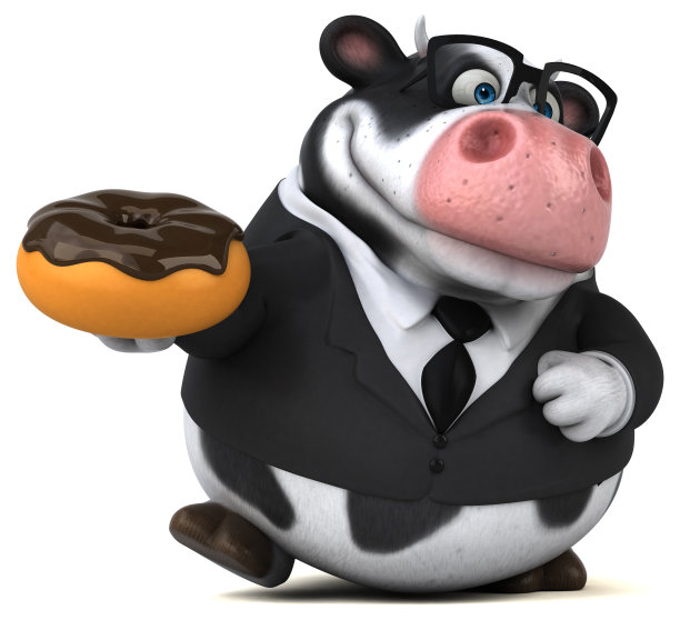 有趣的牛- 3D插图图片下载