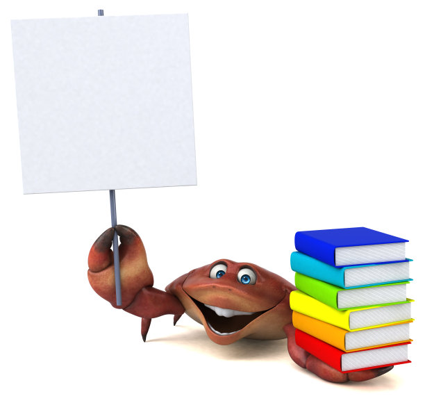 有趣的螃蟹- 3D插图图片下载