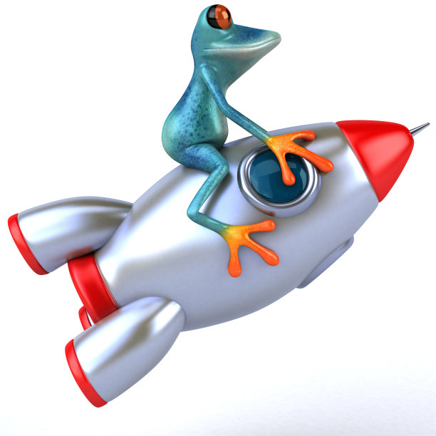 有趣的青蛙- 3D插图素材图片