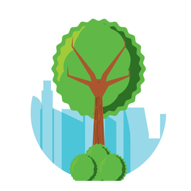 带有灌木的树图标图片下载