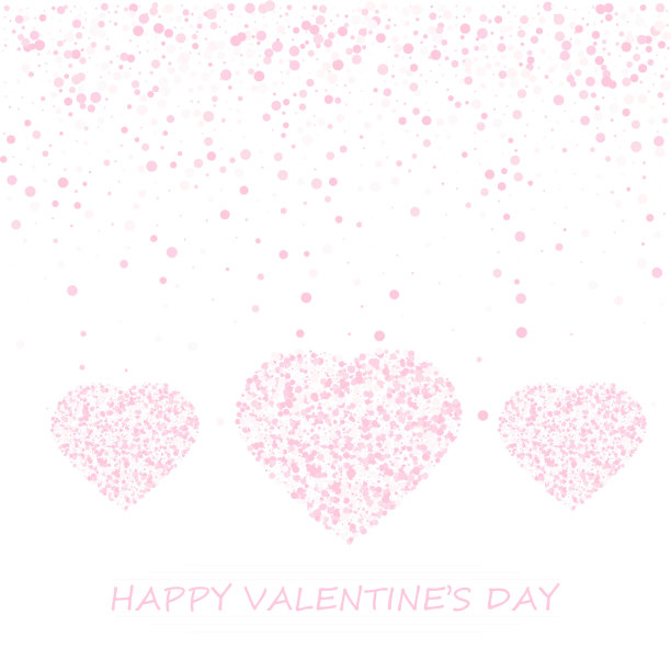 彩色的背景与心的五彩纸屑。情人节贺卡或婚礼邀请背景派对设计图片下载