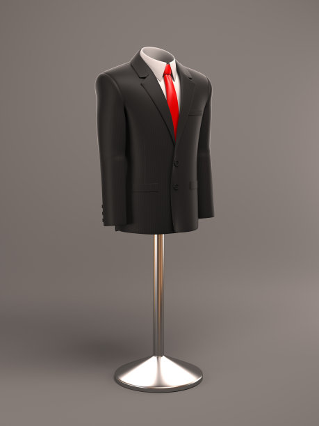正式的黑色套装在商店人体模型3d插图图片下载