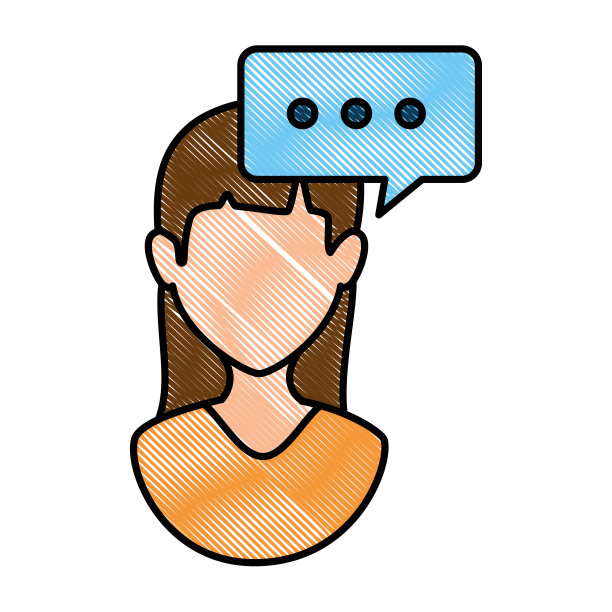 女人的侧面与讲话气泡图片下载