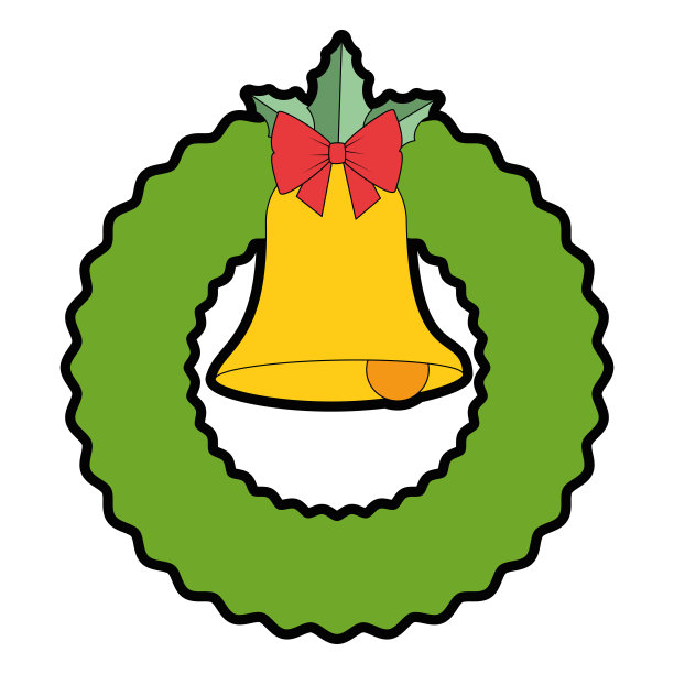 圣诞皇冠与铃铛装饰图标图片下载