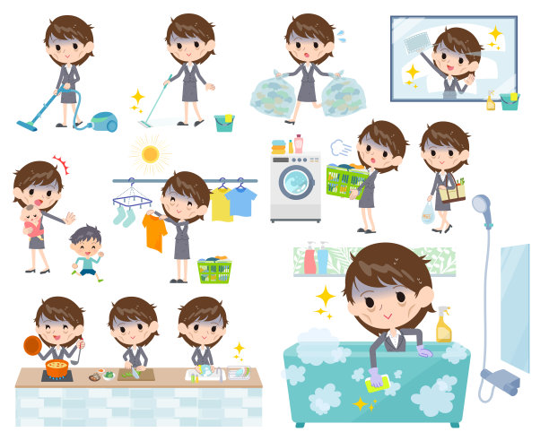 灰色西装的商务女性身体状况不佳图片下载