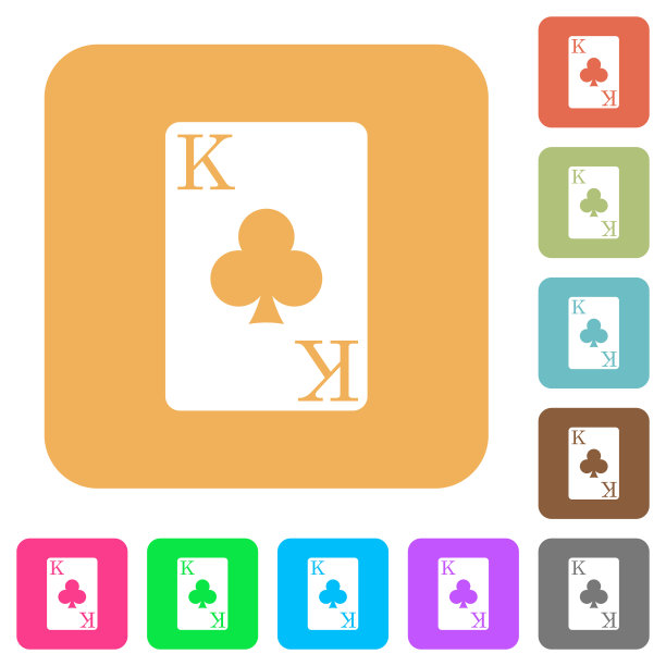 梅花k牌圆形方形扁平图标图片下载