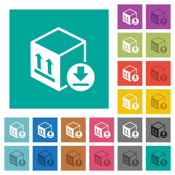 包裹到达方平多色图标图片下载