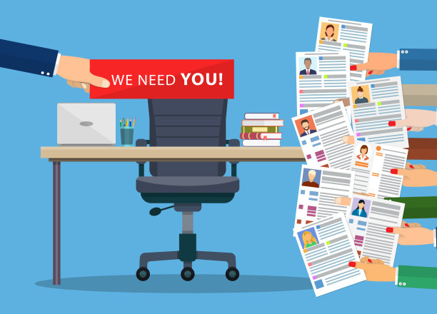 办公椅。招聘和招聘。素材图片