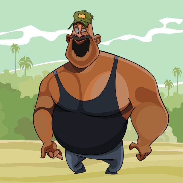 卡通大快乐的人在大自然中图片下载