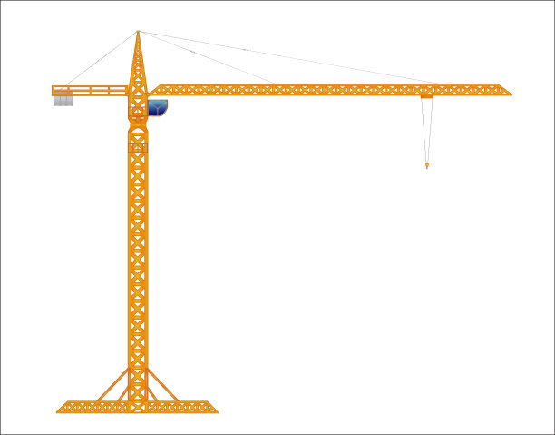黄色的塔式起重机图片下载
