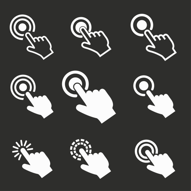 触摸-矢量图标。图片下载