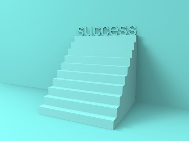 楼梯到光和成功的3d渲染插图图片下载