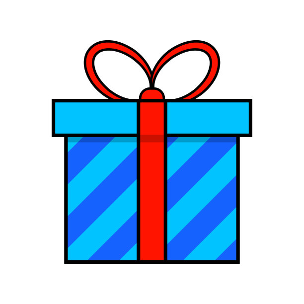 圣诞礼物简单的图标为圣诞设计孤立的白色背景图片下载