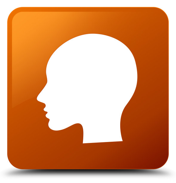 头像女人脸图标棕色方形按钮图片下载