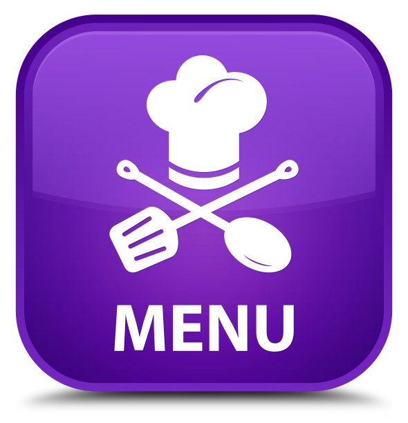 菜单(餐厅图标)专用紫色方形按钮图片下载