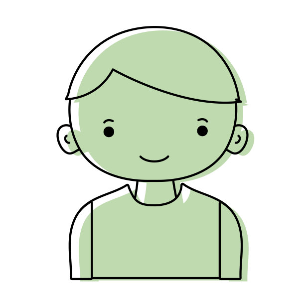 给快乐的男孩涂上t恤和发型图片下载