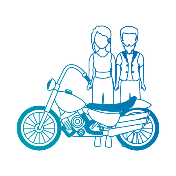 粗糙的摩托车夫妇的化身角色图片下载