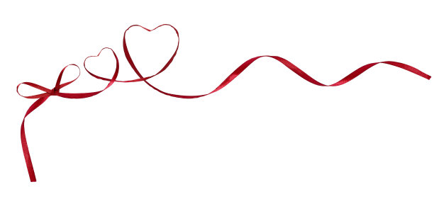 红丝带心形和蝴蝶结图片下载