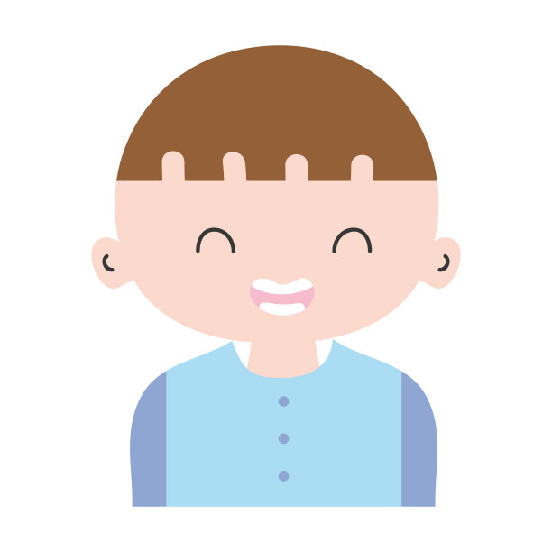 彩色微笑男孩的头发和t恤设计图片下载