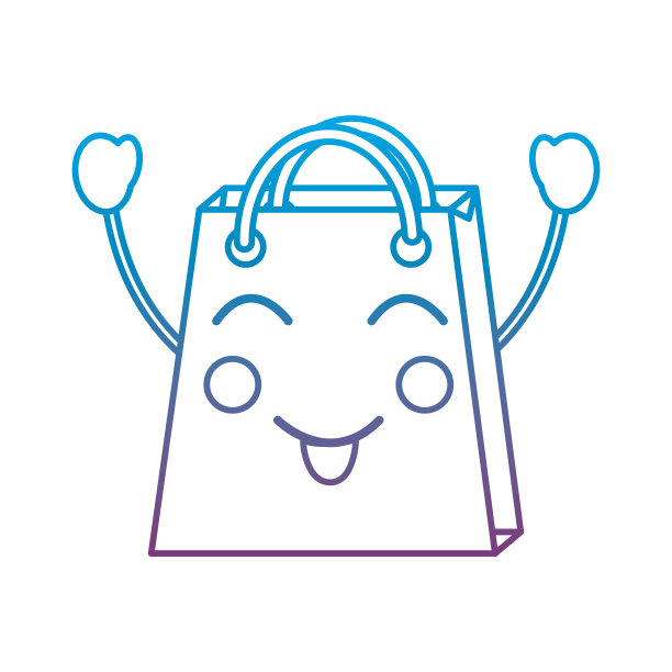 购物袋快乐表情符号图像图片下载