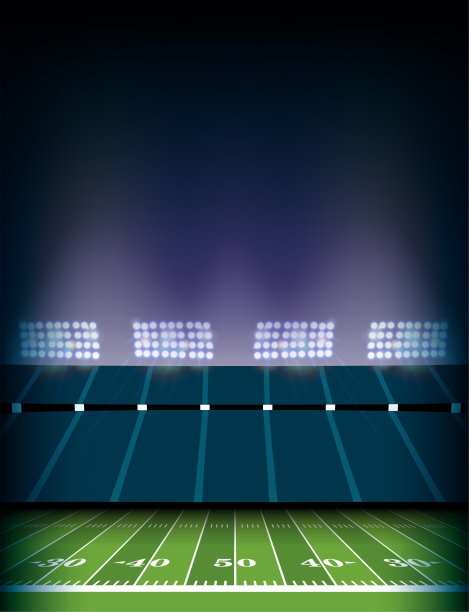 美式足球场体育场背景插图图片下载