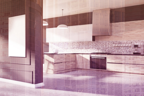 黑色马赛克厨房，海报边双人图片下载