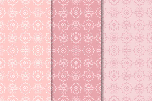 套花彩色无缝图案。淡粉色的背景图片下载