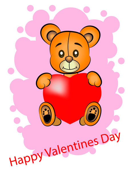 可爱的小熊祝贺恋人图片下载