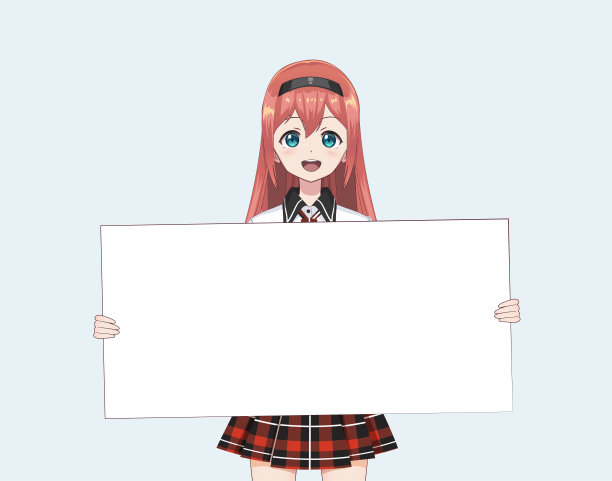 日本亚洲妇女举着白色的大招牌图片下载