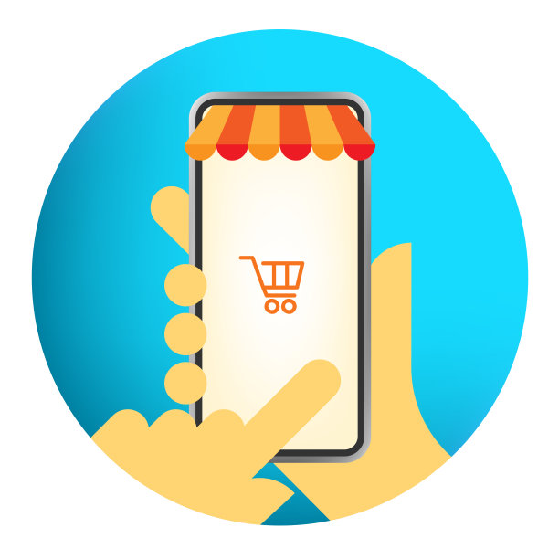 手持智能手机与网上购物的概念图片下载