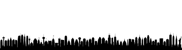 美国城市(所有建筑都是完整和可移动的)素材图片