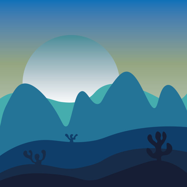 沙漠景观中的夜晚。夏天野生自然图片下载