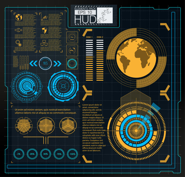 未来的用户界面。外太空HUD背景。图片下载