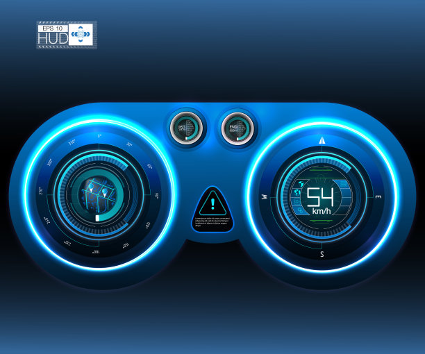 汽车HUD仪表板。抽象虚拟图形触摸用户界面。图片下载