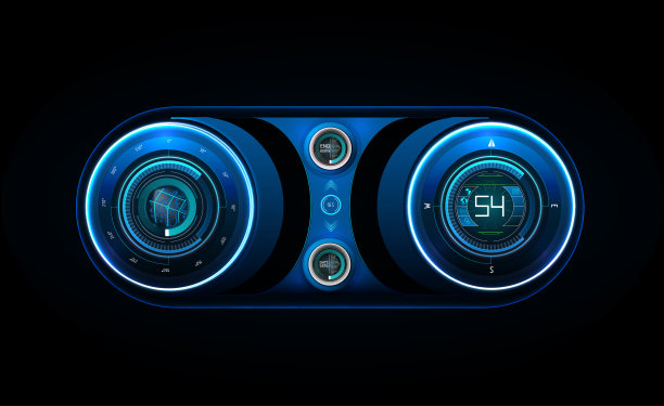 汽车HUD仪表板。抽象虚拟图形触摸用户界面。图片下载