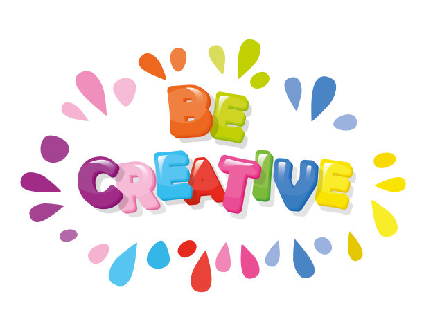 富有创意的卡通彩色字母。图片下载