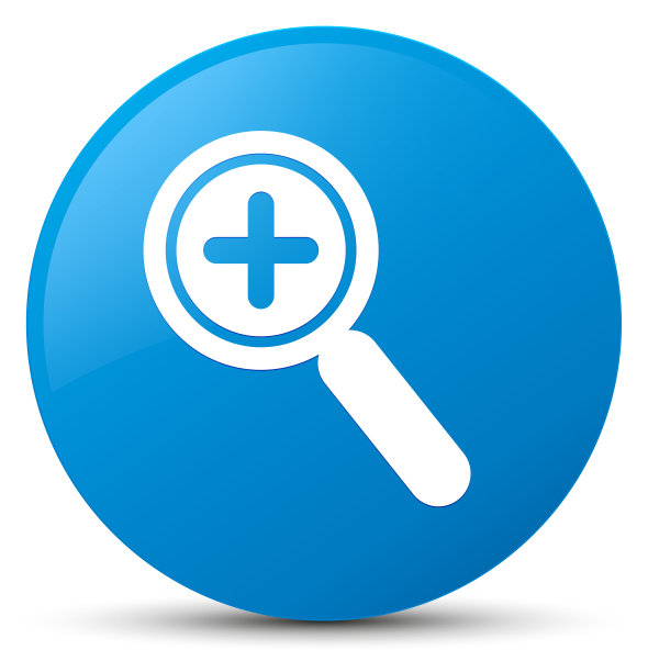 放大图标青蓝圆形按钮图片下载