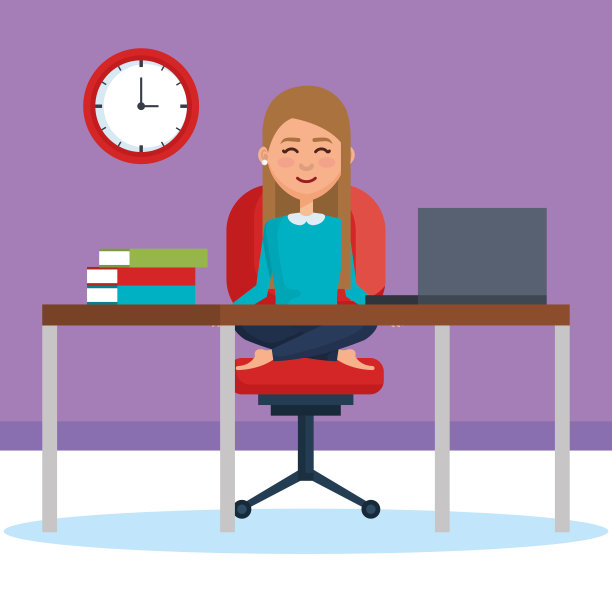 商务人士在工作场所冥想生活方式图片下载