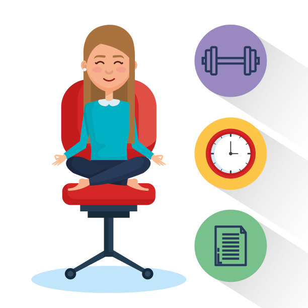 商务人士冥想的生活方式与业务元素图片下载