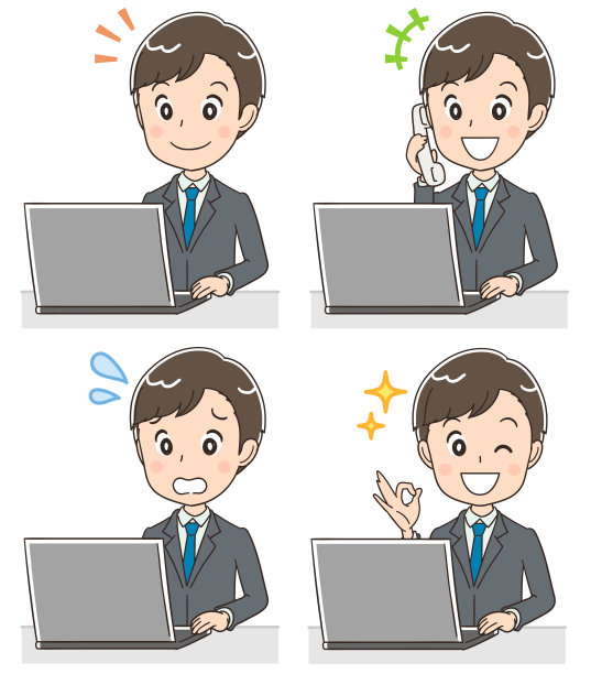 一位年轻的商人正在使用个人电脑图片下载