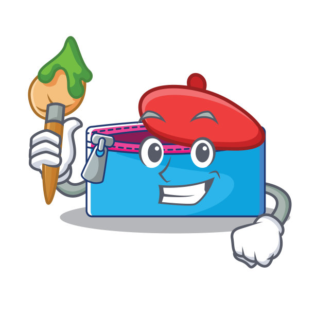 艺术家铅笔盒人物卡通图片下载