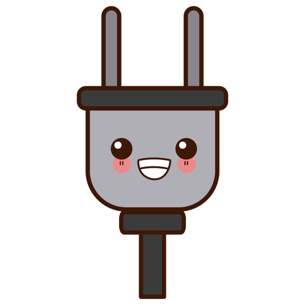 电插头孤立可爱可爱卡通图片下载