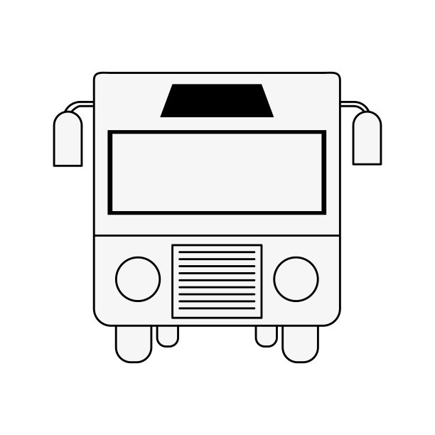 公共汽车前视图的象征图片下载