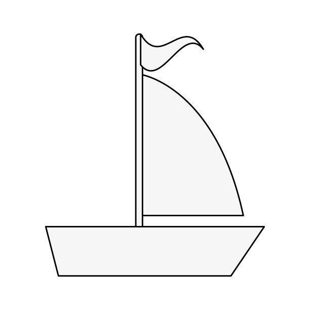 帆船孤立的象征素材图片
