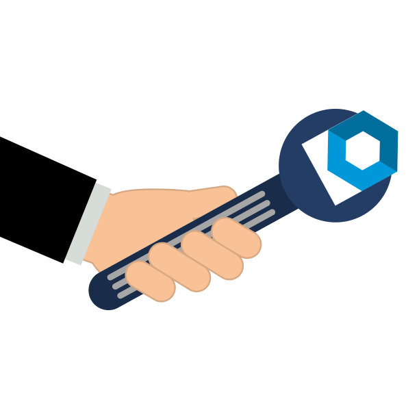 手用扳手键和螺母矢量插图设计素材图片