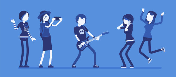 著名的摇滚明星和粉丝们为他疯狂图片下载