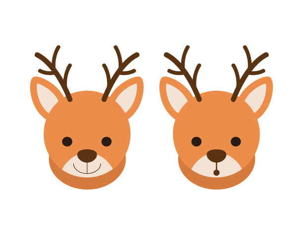 可爱的鹿头插图素材图片
