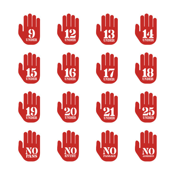 向量年龄限制和限制标志设置图片下载