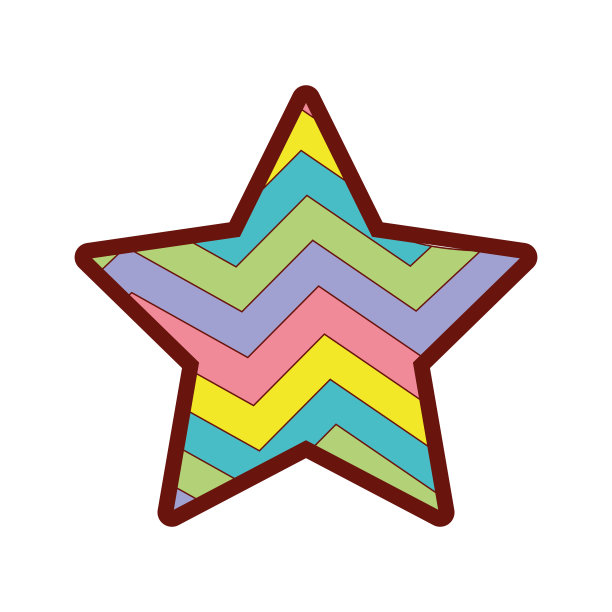 线条色彩星亮彩虹中的星设计图片下载